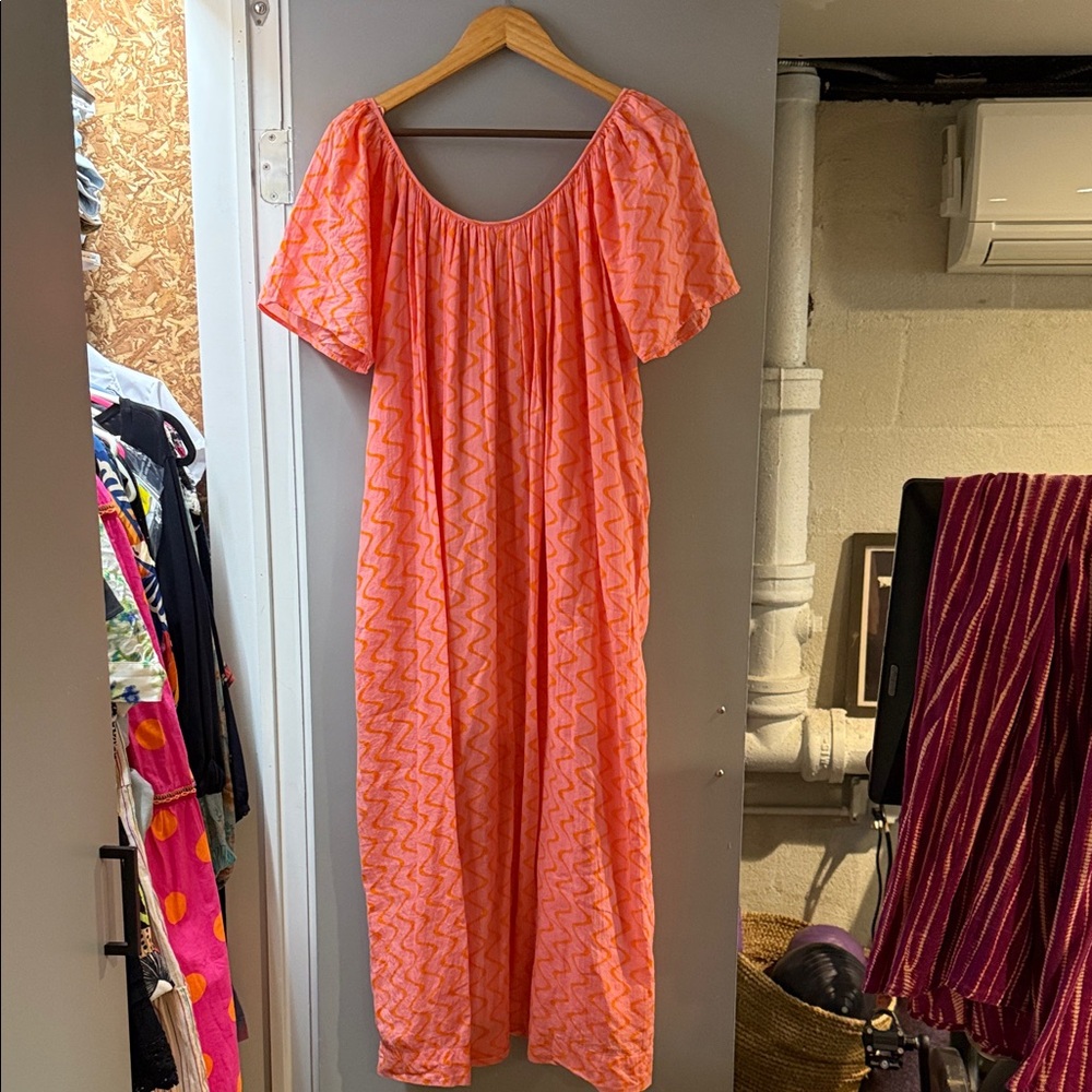 Zara Orange Zigzag Patterned Women's Dress